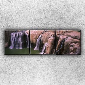 Skalnaté vodopády 2 (75 x 25 cm) - Třídílný obraz