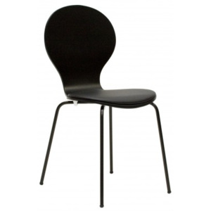 Flower - Jídelní židle, sedák (černá, eko kůže)
