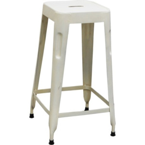 Industrial style, Vysoká barová stolička - bílá 69x35x35cm (337)