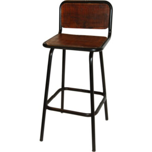 Industrial style, Barová židle z recyklovaného dreva 97x41x34cm (456)