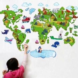 Dětská samolepka Mapa světa