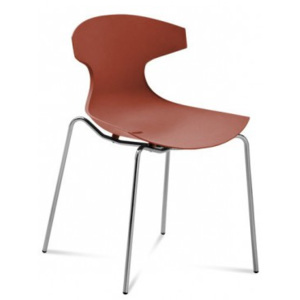 Echo - Jídelní židle (chrom, cihlově červená)