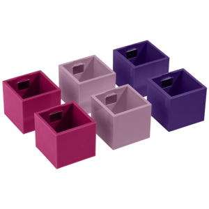 Sgaravatti Trend Set 6ks malých magnetických květináčů CUBE 3,5cm, fialová