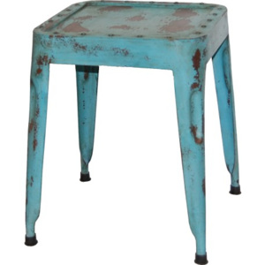 Industrial style, Modrá železná židle 45 x36 x36 cm (43)