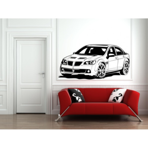 Závodní auto (98 x 48 cm) - Samolepka na stěnu