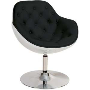Barová židle Famm B-311, chrom / plast bílý / eko černá