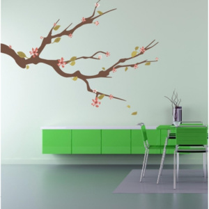 Jarni větvička (98 x 73 cm) - Barevná samolepka na zeď