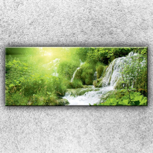 Lesní vodopád 1 (120 x 50 cm) - Jednodílný obraz
