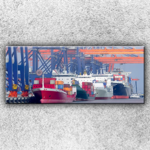 Nakládání kontajnerů (120 x 50 cm) - Jednodílný obraz