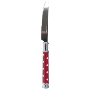Jídelní nůž červený s puntíky
