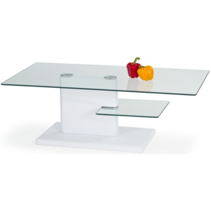 Konferenční stolek Famm Madera, sklo/MDF lak bílá