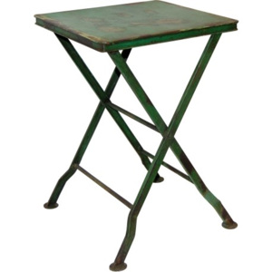 Industrial style, Retro skládací stolek - zelená patina 49x35x35cm (394)