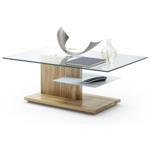 Konferenční stolek LASSE dub masív/sklo