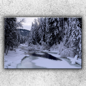 Zimní potok (120 x 80 cm) - Jednodílný obraz