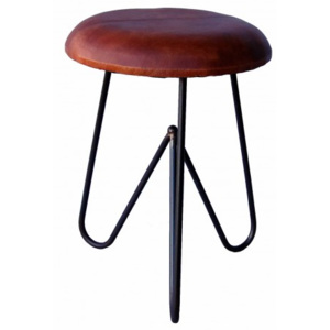 Industrial style, Židle s koženým sedákem 49 x36 cm (718)