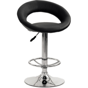 Barová židle Famm H-15, chrom / eko černá