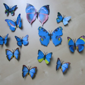 Decor4Walls 3D motýli 12ks modrá