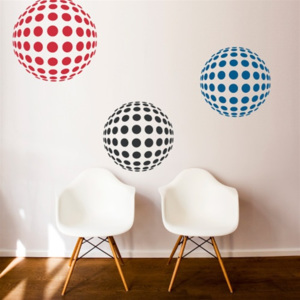 Kruhová 3D koule (50 x 50 cm) - Samolepka na zeď