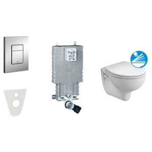 Modul Grohe UNISET pro závěsné WC s tlačítkem, podložkou a klozetem Ideal Standard Quarzo / 38643SET-KD