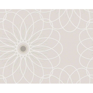 Tapety na zeď Raffi grafika květy béžová bílá