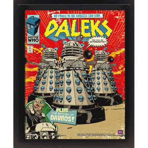 3D Plakát, Obraz s rámem Doctor Who - Daleks Comic Cover, (20 x 25 cm)