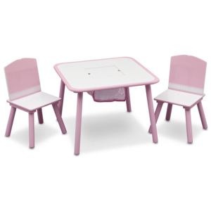 Delta Dětský stůl s židlemi - růžový