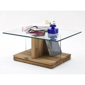 Konferenční stolek LENNART dub masív/sklo