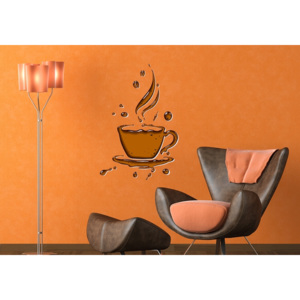 Šálek čaje (80 x 54 cm) - Barevná samolepka na zeď