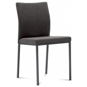 Miro - Jídelní židle (lak antracit mat, látka hnědá)