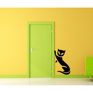 Prohnutá kočička (81 x 50 cm) - Samolepka na zeď