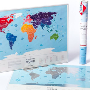 Stírací stříbrná mapa světa Travel Map