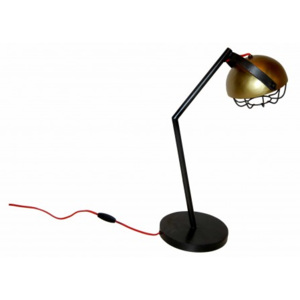 Industrial style, Mosazná vintage stolní lampa 63x23cm (763)
