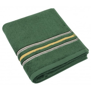 Froté ručník, zelená řada, 50x100cm (tmavě zelená)