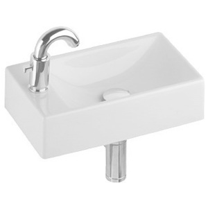 Umývátko 40 x 23 x 11,5 cm Kolo QUATTRO s otvorem pro baterii vlevo, bez přepadu, bílá Reflex / K62441900