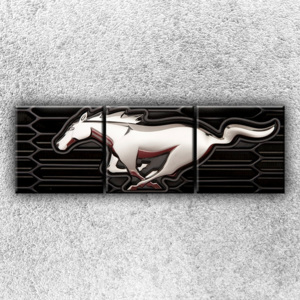 Logo koně (75 x 25 cm) - Třídílný obraz