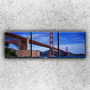 Golden Gate bridge zespodu 2 (75 x 25 cm) - Třídílný obraz