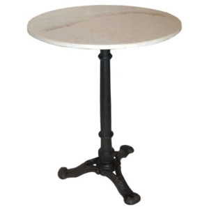 Industrial style, Vintage stolek s mramorovou deskou 75x60cm (351)