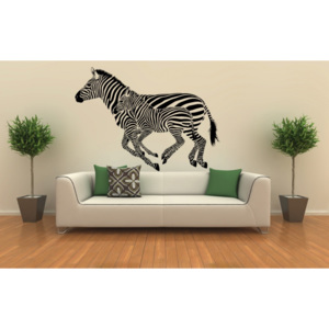 Běžící zebry (98 x 70 cm) - Samolepka na stěnu