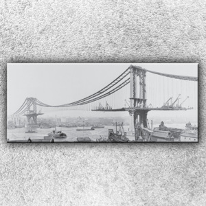 Stavba mostu 2 (120 x 50 cm) - Jednodílný obraz