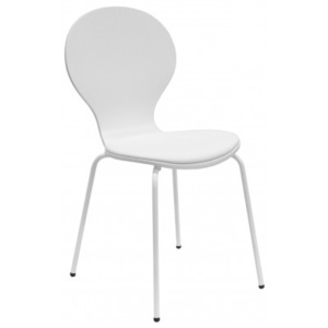 Flower - Jídelní židle, sedák (bílá, eko kůže)