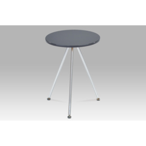 Přístavný stolek, vysoký lesk šedý / chrom, 83467-01 GREY