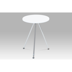 Přístavný stolek, vysoký lesk bílý / chrom, 83467-01 WT