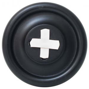 Dřevěný věšák Button Black/White 18 cm