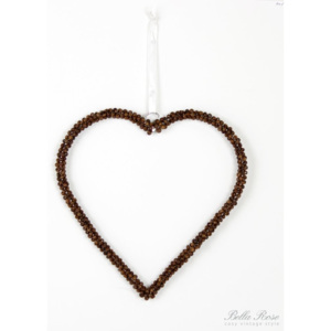 Závěsné dekorativní srdce Wooden beads