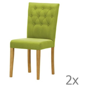 Sada 2 židlí Monako Etna Green, přírodní nohy