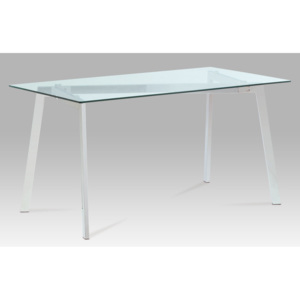 Jídelní stůl 150x80, čiré sklo / chrom, GDT-510 CLR