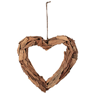 Srdce dřevěné, barva medová - PR676186