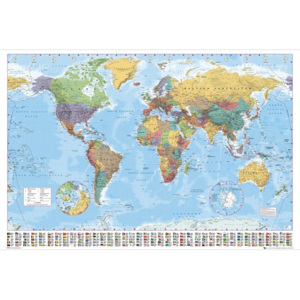 Plakát, Obraz - Mapa světa 2008 - politická, (140 x 100 cm)
