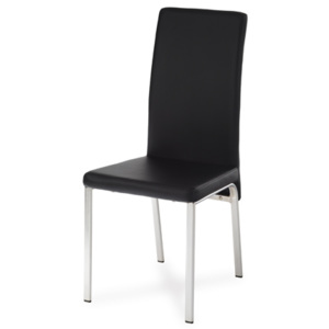 Jídelní židle DCL-840 BK, chrom / koženka černá