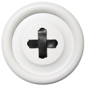 Dřevěný věšák Button White/black 13 cm